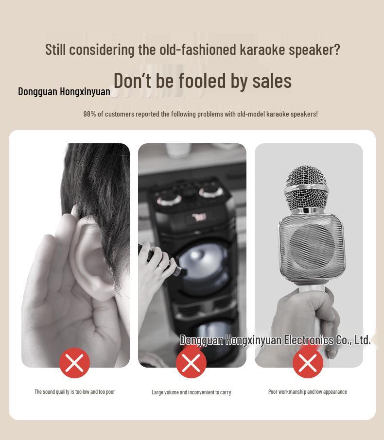Portable Multifunction Bluetooth Speaker: 5-in-1 Karaoke, Power Bank, RGB Light, Phone Stand