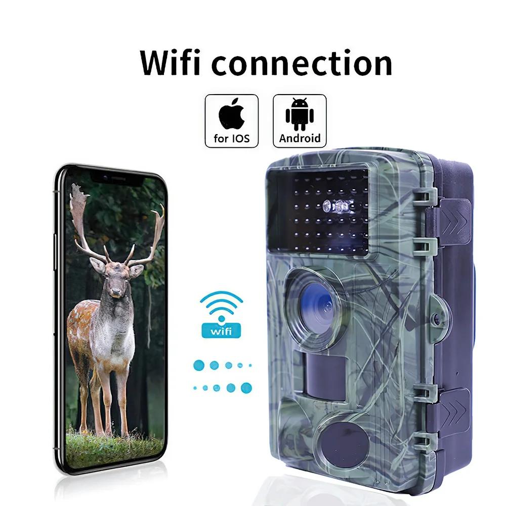 60MP WIFI Outdoor Jagd Wildkamera PR1600 4K Wildtierkamera Bewegungserkennung Nachtsicht Wasserdichte Fotofalle