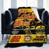 3D Print Joey Logano 22 2X Champion Blanket Soft Sofa Cover Throw Blanket Fleece Tapestry Warm Bed Blankets for Bedroom Couch