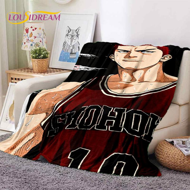 Cartoon Slam Dunk Basketball Anime Soft Blankets,Keep Warm Throw Blanket Comfortable Blanket for Picnic Beds Sofa Home Bedroom