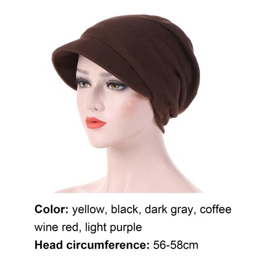 Módní teplá bavlněná dámská jednobarevná čepice beanie na podzim zimu