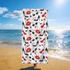 Leopard Print Red Lips Beach Towel Quick Dry Soft Absorbent Sand Free Bath Towel for Women Summer Beach Vacation Pool Gym Travel