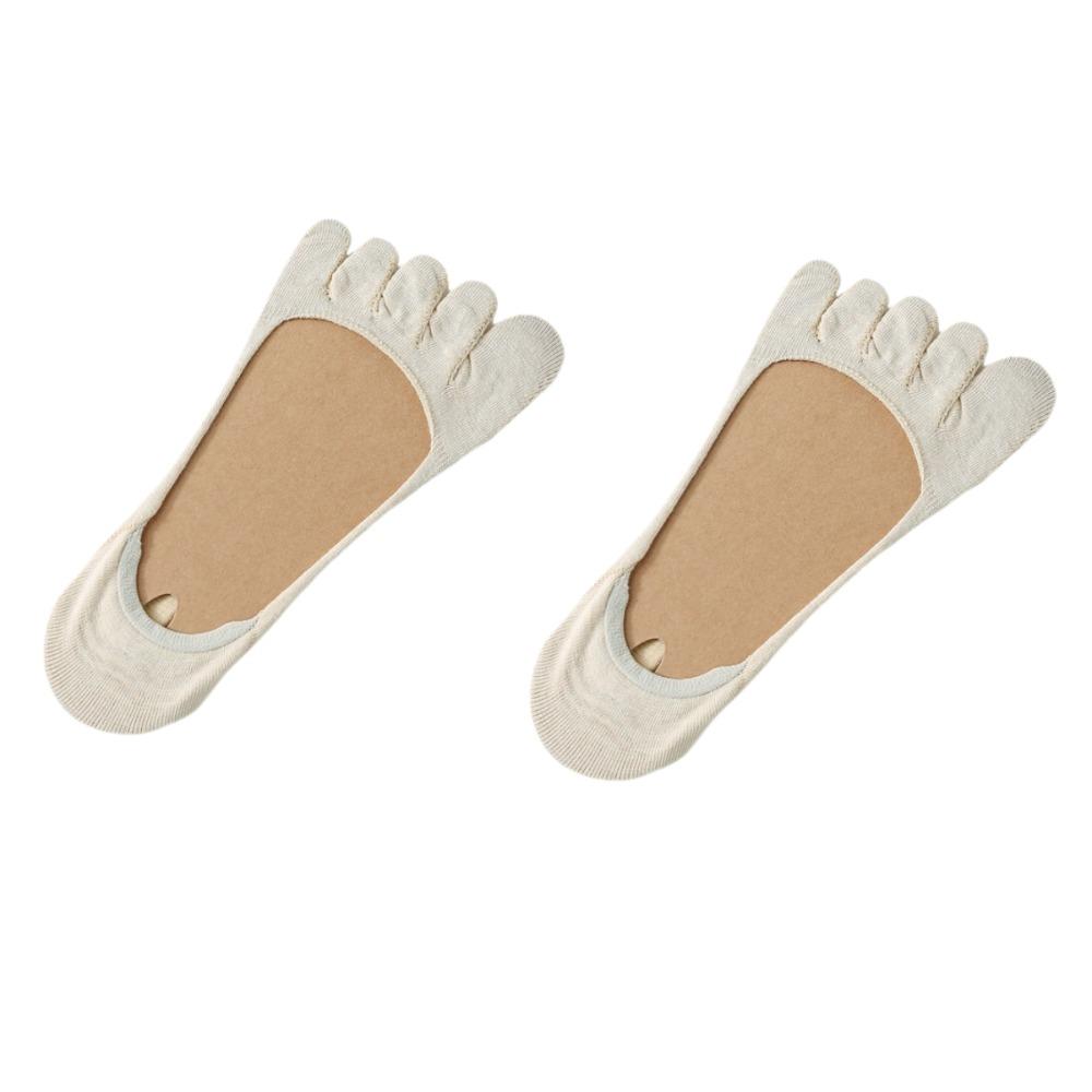 2Pcs Breathable Invisible Socks Womens Thin Five Toe Socks All Match Cotton Boat Socks  Summer