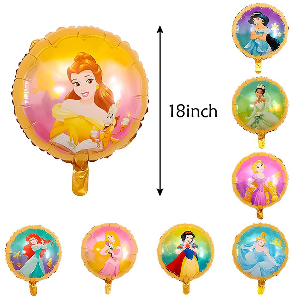 8Pc Reusable Colorful Princess Balloons Princess Theme Birthday Party Decoration