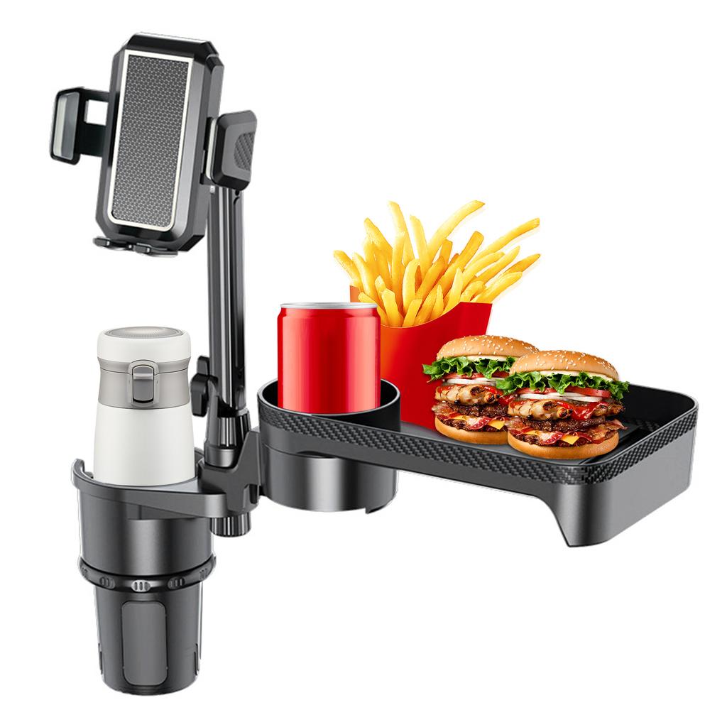 Auto-Getränkehalter, multifunktionaler Getränkehalter-Expander mit 360-Grad-Rotationstablett, Handyhalter