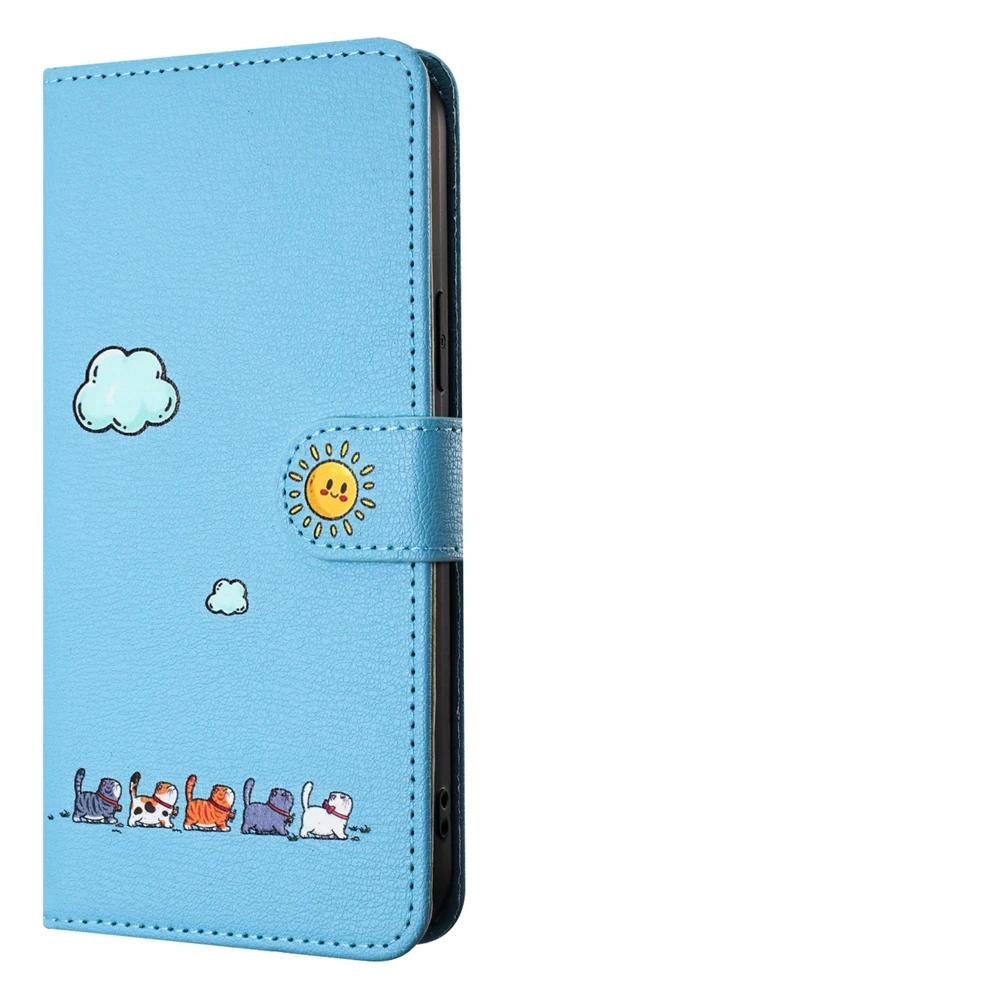 Capa Flip de Couro para Funda Samsung Galaxy A56 A36 A16 A26 A55 A35 A25 A15 A54 A34 5G Capas Carteira Gatinho Fofo 3D Capa de Telefone Mulheres