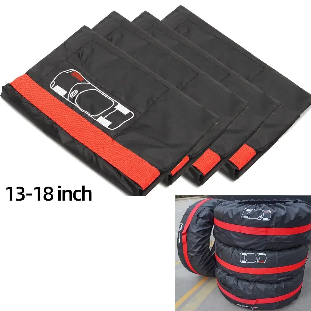 4Pcs/Lot Car Spare Tire Cover Case Polyester Auto Wheel Tires Storage Bags Vehicle Tyre Waterproof Dust-proof Protector Styling