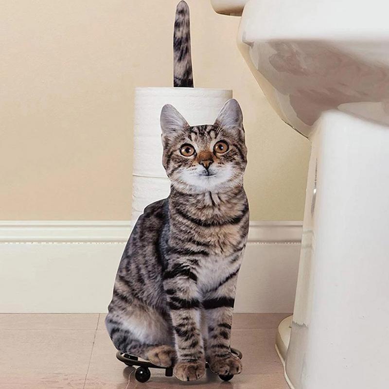 Bathroom Toilet Paper Holder Cat Shape Toilet Paper Holder For Bathroom Housewarming Celebration Decoration Cute Freestanding