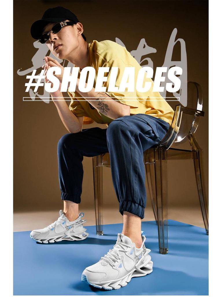 Men's Spring/Summer Blade Sole Sneakers - Trendy, High-Quality, Shock-Absorbing, Mesh Casual Running Shoes