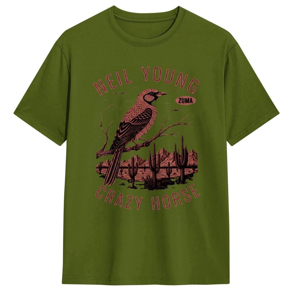Neil Young Crazy Horse Zuma T-shirt Été Harajuku T-shirts 100% Coton Grande Taille Hauts Manches Courtes Hauts Vintage
