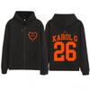 Karol G Tropicoqueta Tour Album Print Zip Up Hoodie Men Women Fashion Winter Long Sleeves Sweatshirts