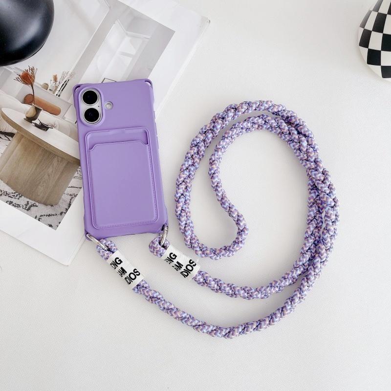 Lanyard Case For iPhone 17 16E 16 Pro Max 11 12 13 14 Pro 15 Plus X Max Shockproof Card Slot Holder Crossbody Strap Cover