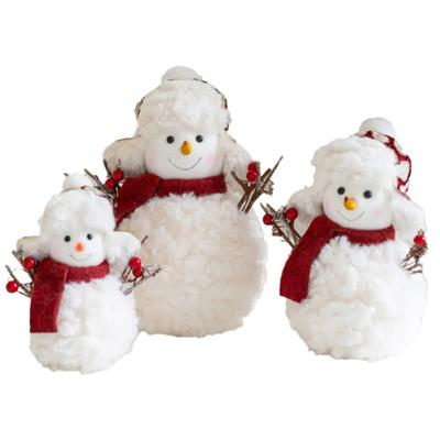Plush Snowman Dolls Ornaments Merry Christmas Gifts Christmas Snowman Dolls Happy New Year 2025 Decor Knitted Fabric