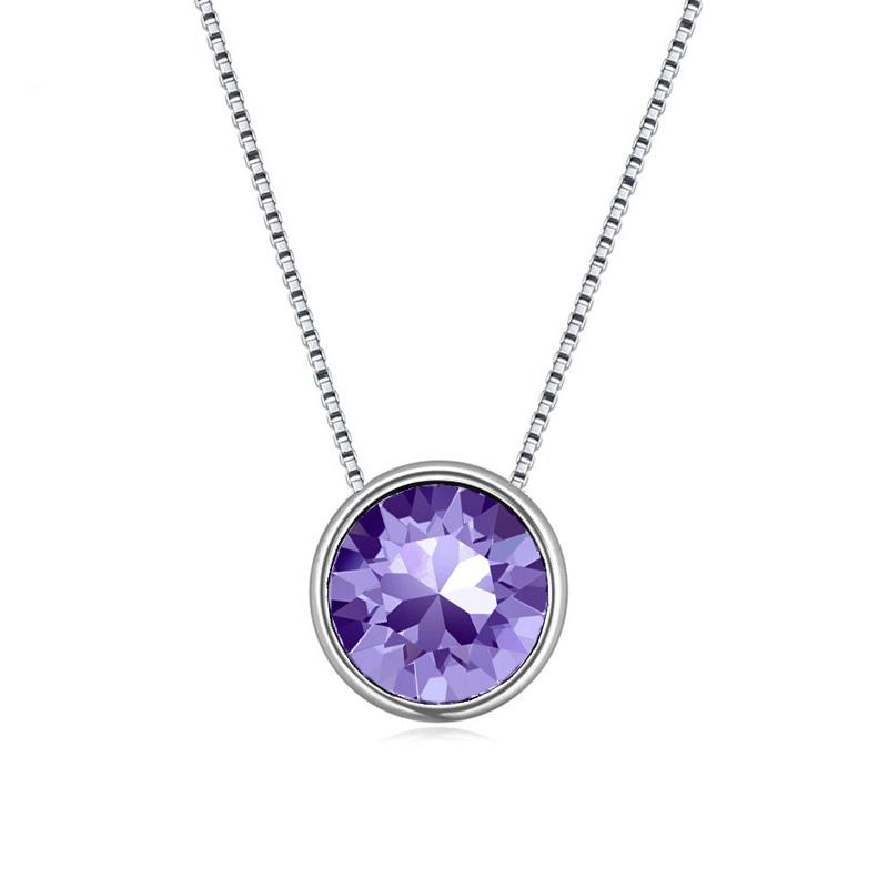 Original Crystals from Austria Mini Round Beads Pendant Necklace Silver Color Choker for Women Girls Party Daily Jewelry 8MM