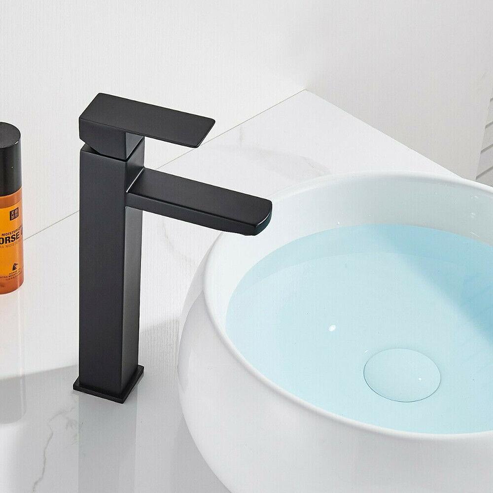 Waterfall Bathroom Sink Faucet Single Hole Vanity Stainless Steel Basin Mixer