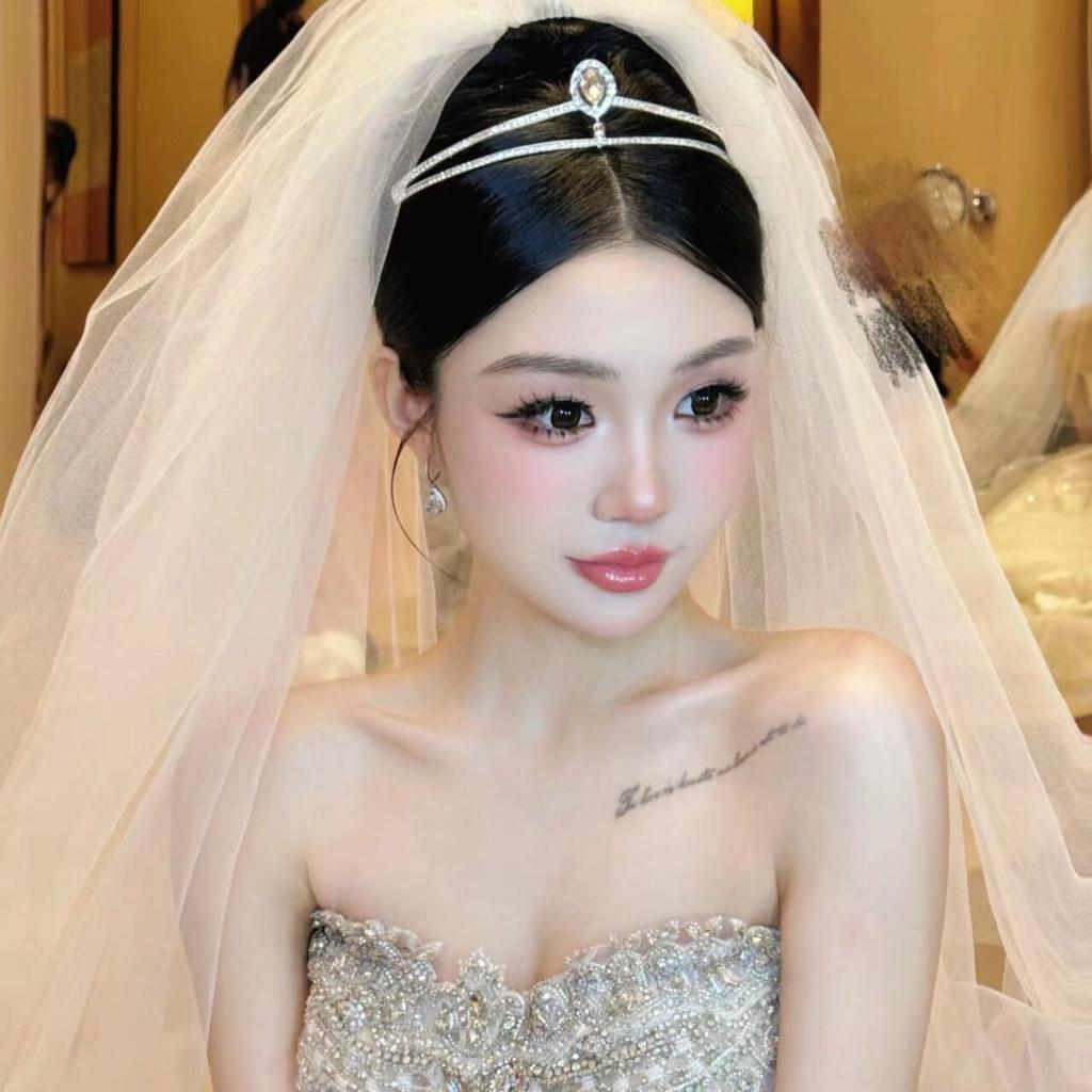 Super Fairy Like Bride Headwear Zircon Crystal Crown Colorful and Simple Princess Hepburn Style Hair Band Dress Accessories