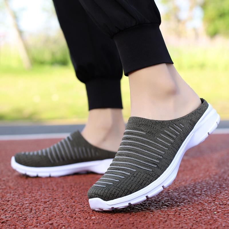 Fashion Unisex Shoes Summer Baotou Half Slippers Mesh Breathable Casual Sneakers for Men Women Light Walking Flats Couple Sport Slippers