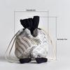 Hand-Embroidered Brocade Double-Layer Cotton Linen Drawstring Jewelry Bag