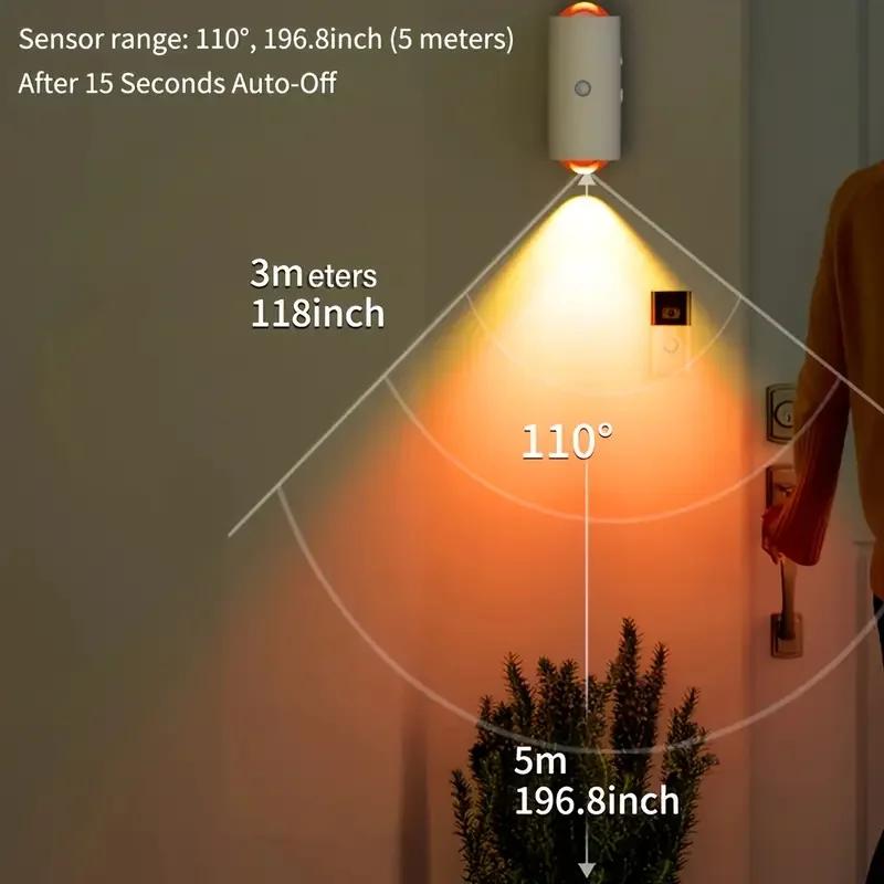 4 Pezzi Luce Notturna LED Intelligente con Sensore di Movimento Ricaricabile USB Lampada Ambientale Gradiente RGB per Camera da Letto Scrivania Armadio Decorazione Lampada da Parete