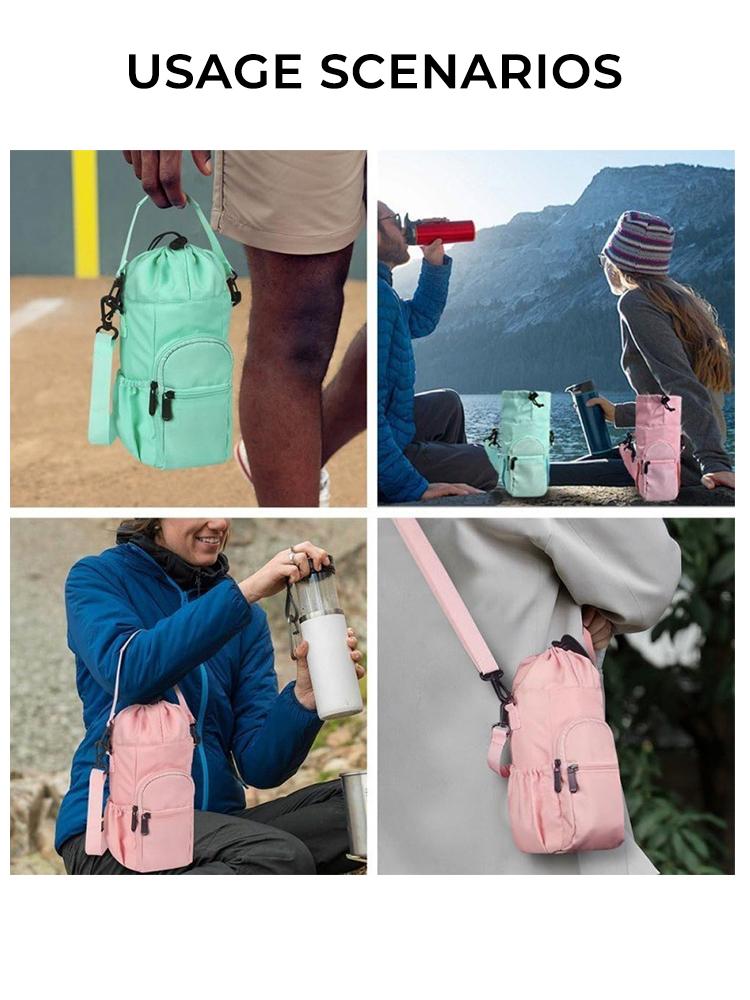 Water Bottle Holder with Strap 32oz 40oz 16 64oz Water Bottle Holder with Strap Insulated Water Bottle Carrier Sling Bag