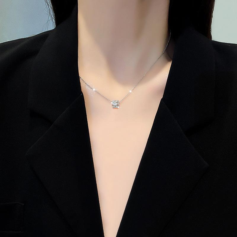 Micro-Inlaid Real Gold Full Diamond Light Luxury Small Waist Necklace Women'S New Collarbone Chain Light Luxury Niche Design Sense