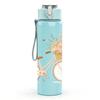 1PC Bicycle Wild Flower Art 750ml Color Plastic Sports Water Bottle Leakproof Flip Straw Lid Suitable for Sports Office Home Use