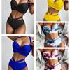 European and American Bikini Sexy Digital Printing High Waist Split Bikini