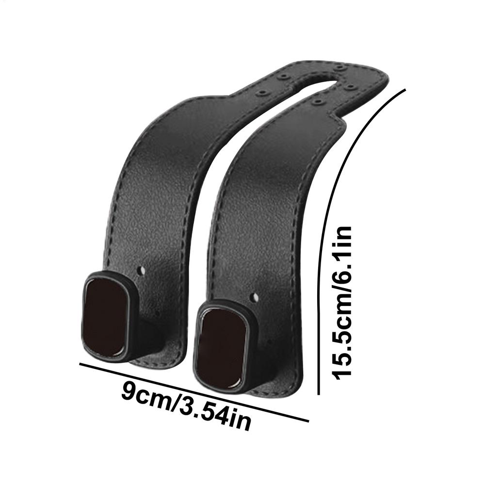 Car Seat Headrest Hooks 2 In 1 Soft Leather Car Seat Back Hook For Purse & Bag Backpack Double Hook Car Seat Hanger Accessories