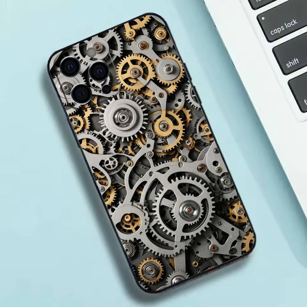 Chromatic Gear pattern Phone Case Silicone Soft For IPhone 17 16 15 14 13 12 11 X XR Plus Pro Max Plus