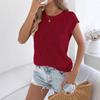 Spring and Summer Solid Color Twisted Batwing Sleeve Casual Loose Knit Top Women's Dress