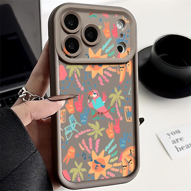 Shockproof Phone Case For iPhone 17 Pro Max Colorful Cartoon Pattern Silicone Cover For iPhone 16 Pro Max Cover iPhone 15 14 13 12 11 16E Air