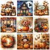Halloween Diamond Painting Kits for Adults Pumpkin Full Diamond Mosaic Embroidery Autumn Landscape Home Decor Gift for Beginners