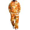 Men's Layer 2 Piece Hoodie and Cargo Pants Set with Elastic Waistband for Casual Wear