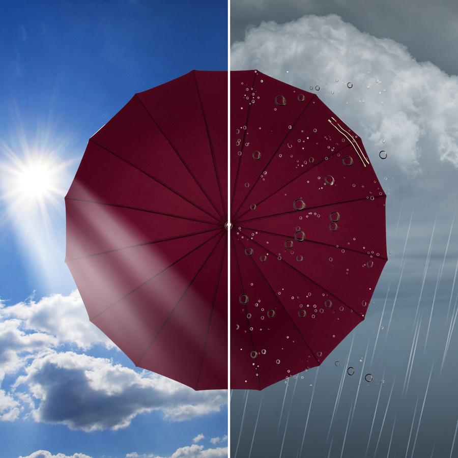 Czerwony, Elegancki Parasol Rządowy - Peterson