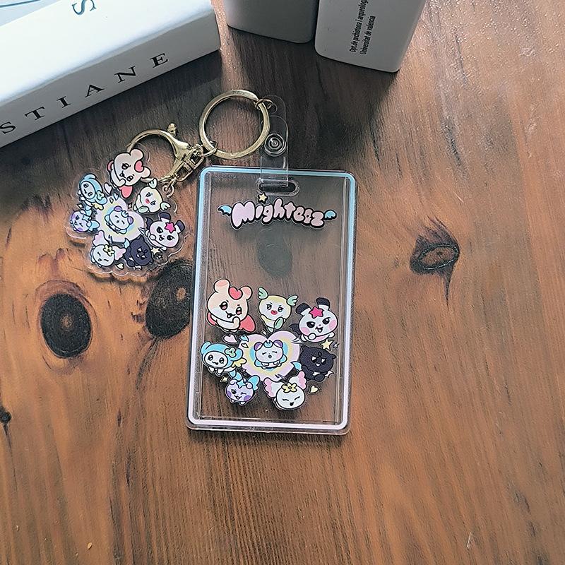 Aniteez Card Holder Keychain Keyring Acrylic Characters Photocard Sleeves Hongjoong Seonghwa Yunho Yeosang Keychain