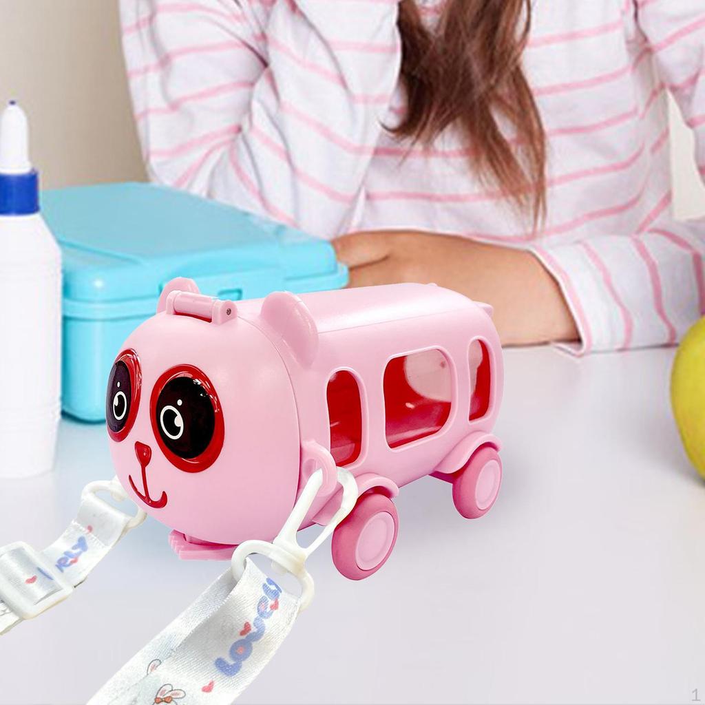 Bus-Trinkflasche für Kinder: Autobecher mit Strohhalm und Riemen - Auslaufsicherer Trinkbecher beweglich