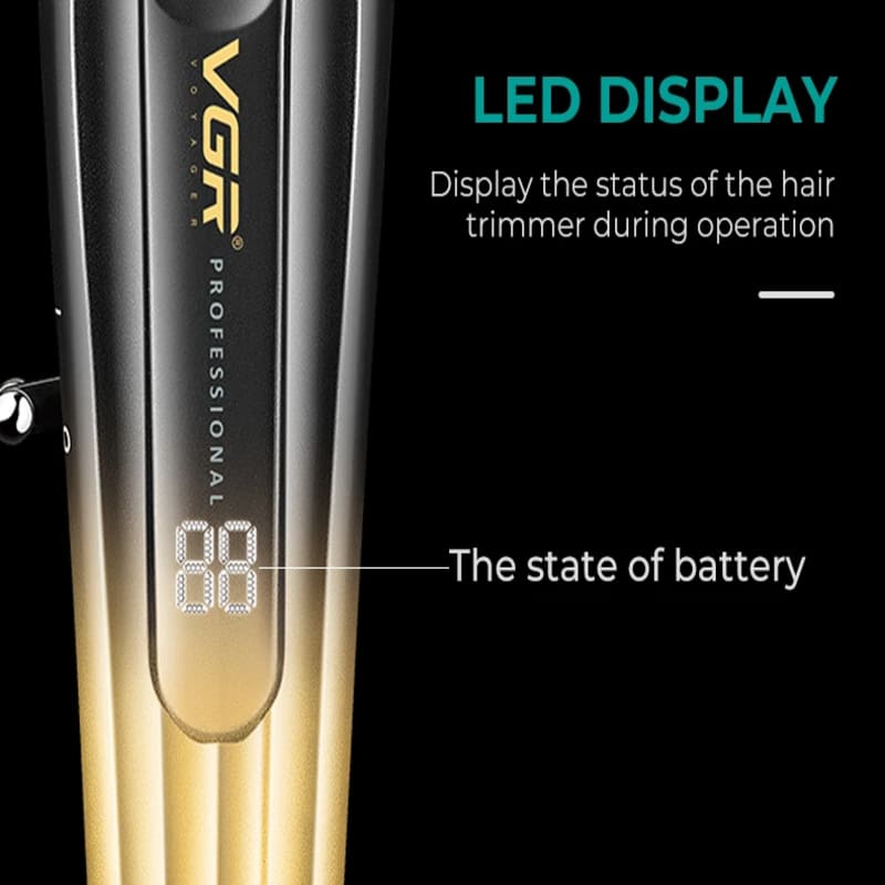 High-quality Gradient Design Hair Clipper for Men with Engraved LED Digital Display  Hair Salon Shaving Clipper  High-power Electric Hair Clipper
