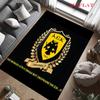 AEK Athen F.C Teppich für Wohnzimmer Schlafzimmer Zuhause Sofadekoration, Rutschfeste Bodenmatte für Kinder zum Spielen