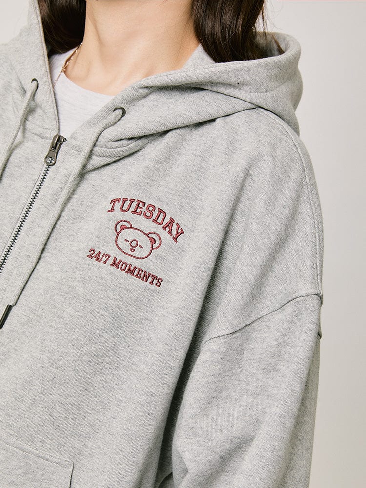 BT21 KOYA BASIC Hoodie Zip-Up 2024 F/W (Melange Oatmeal)