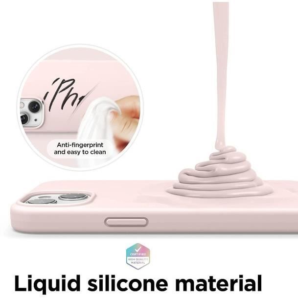 Coque en Silicone Premium Antichoc à 3 Structure Housse Protecion Pour Téléphone iPhone 13 (6.1''),Rose