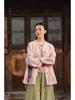 Spring Hemp Color Block Stand Collar Zen Jacket - Women's Cotton Linen Chinese Style Cardigan