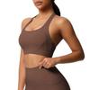 Nude Feel Brushed Yoga Bra Women's High Strength Shockproof Push-up Running Exercise Underwear Beauty Back Cross Fitness Vest