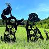 Halloween Metal Garden Stake Black Sasquatch Cat Dog Patio Yard Sign Outdoor Silhouette Statue for Garden Yard Patio Lawn Decor