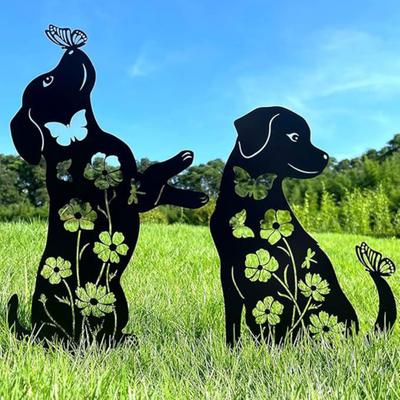 Halloween Metal Garden Stake Black Sasquatch Cat Dog Patio Yard Sign Outdoor