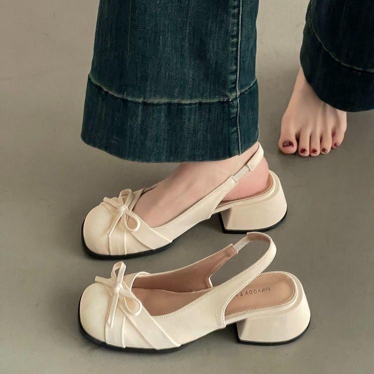 

French Mary Jane high heels women s sandals thick heel with skirt one-word buckle belt summer 2025 new gentle single shoes 40