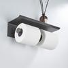 Gray/Black Aluminum Bathroom Paper Towel Holder Toilet Roll Paper Wall Mount Phone Holder Shelf Towel Roll Shelf Accessories