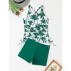 Damen S Geteilter Tankini Badeanzug Flacher Slip Sexy Bikini