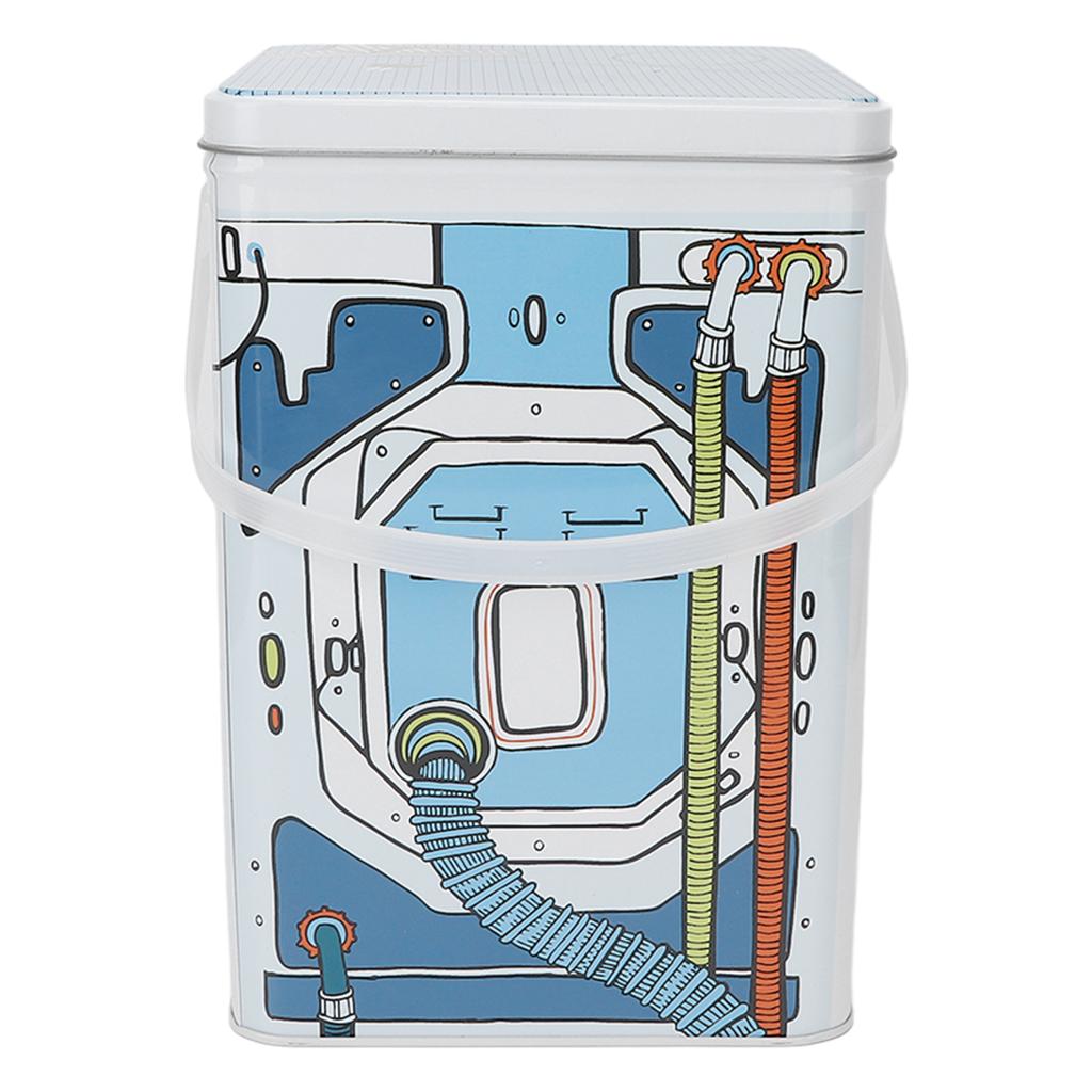 Laundry Powder Metal Box Large Capacity Metal Laundry Detergent Canister Container for Storing Washing Tablets Blue