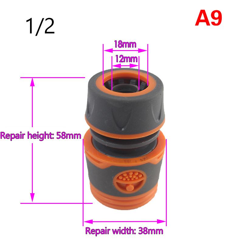 2 Stück 1/2" 3/4" Gartenschlauchadapter Schnellkupplung Stoppstecker Kupplung Verbinder Wasser Bewässerung Schlauch Reparatur Verlängerung Rohrfittings