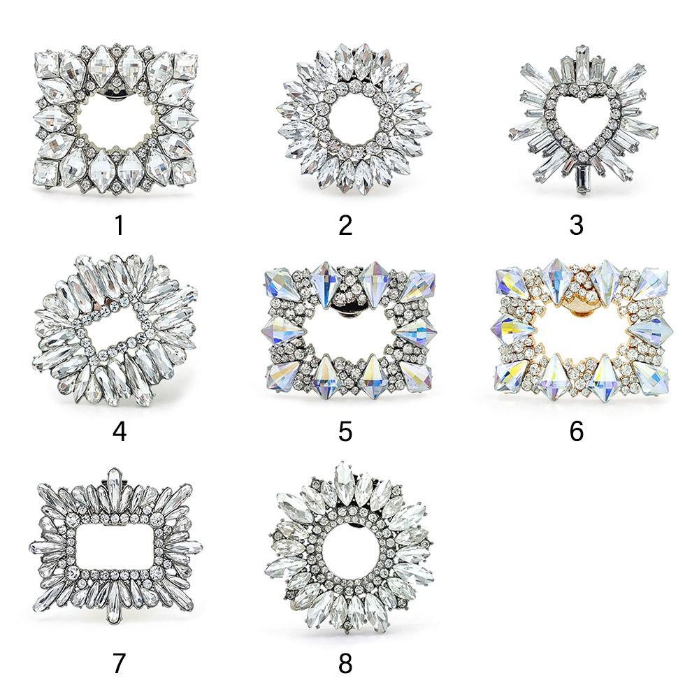 Accessories Wedding Bride Shoe Decorations Clip Glass Crystal Rhinestone Shiny Clips High Heel Removable Buckle Decorative Women